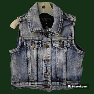 3/$30 SHYANNE Unisex Frosted Acid Wash Denim Western Rodeo Vest